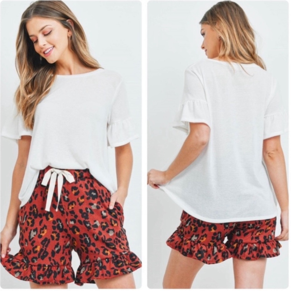 Leopard Shorts with Top Set NWT